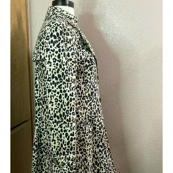 Animal Print Trench Coat Double Breasted Coat Leopard Print by Forever 21 - Picture 10 of 11